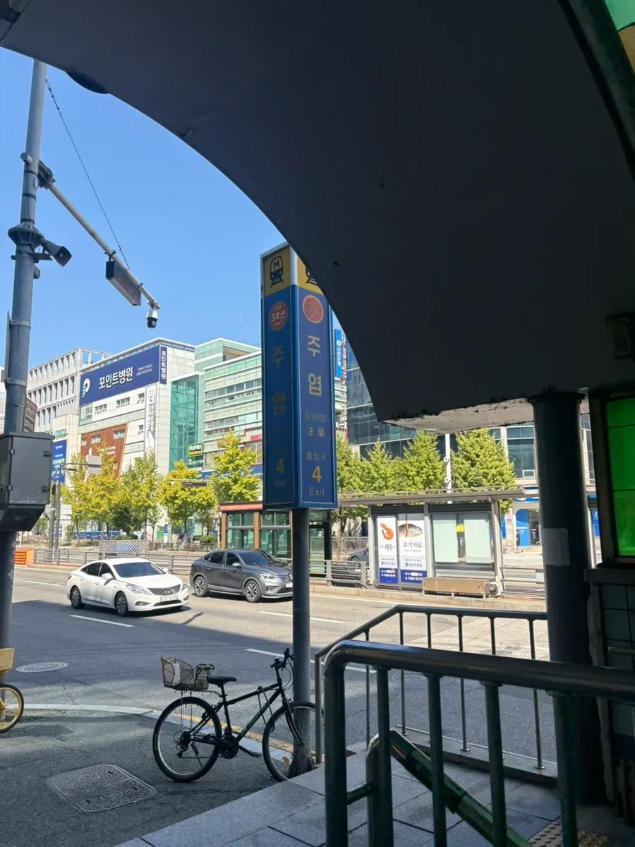 Dog-friendly seating area at Like Like Juyeop Branch