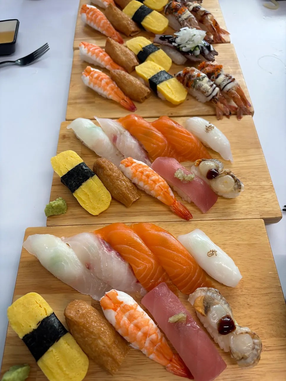 Assorted sushi ordered with the kids