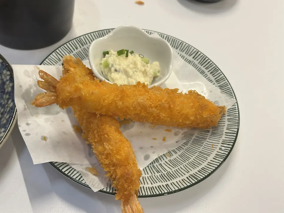 Fried shrimp and tartar sauce received through the review event
