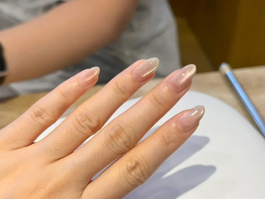 Four nail colors compared on the hand