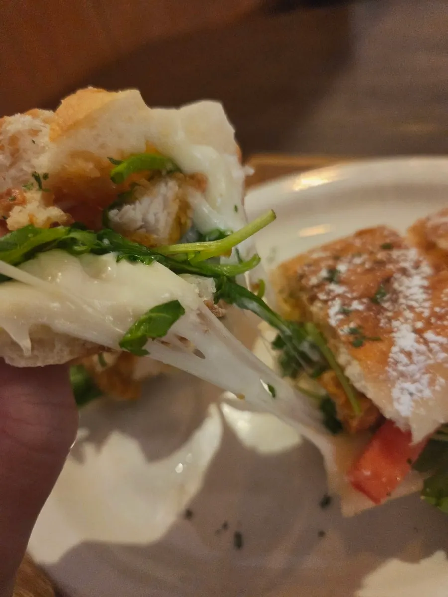 Crispy chicken panini brunch