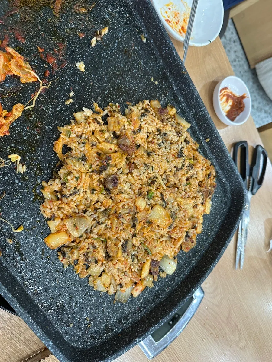 Fried rice made with leftover ogyeopsal