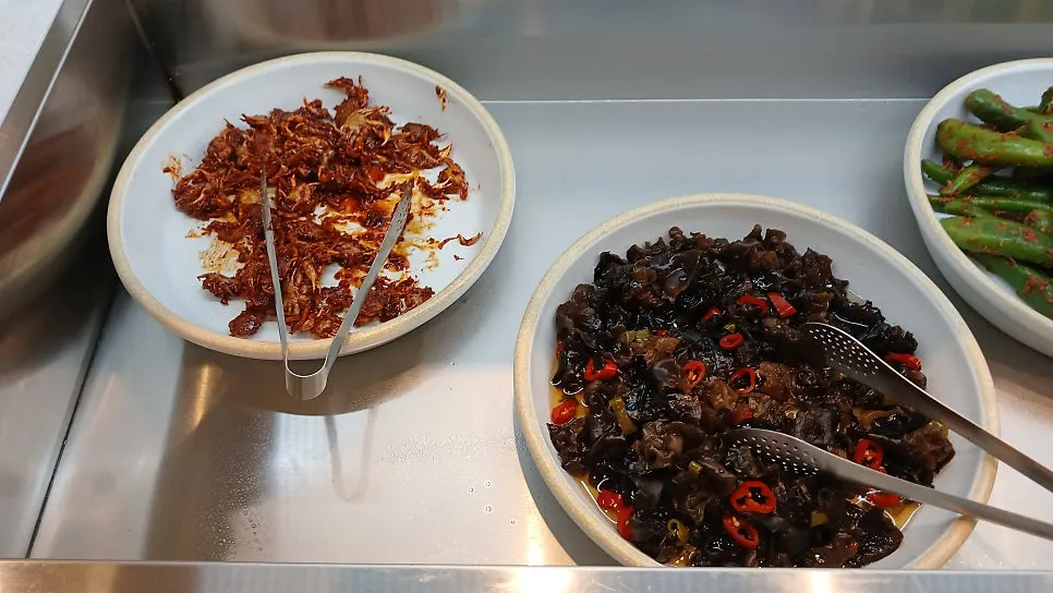 Self-serve salad bar for extra banchan