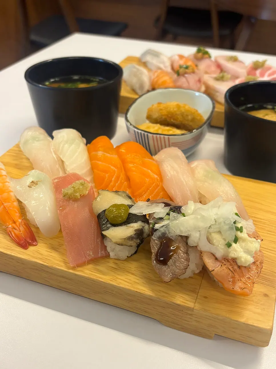 Two sushi sets on the table