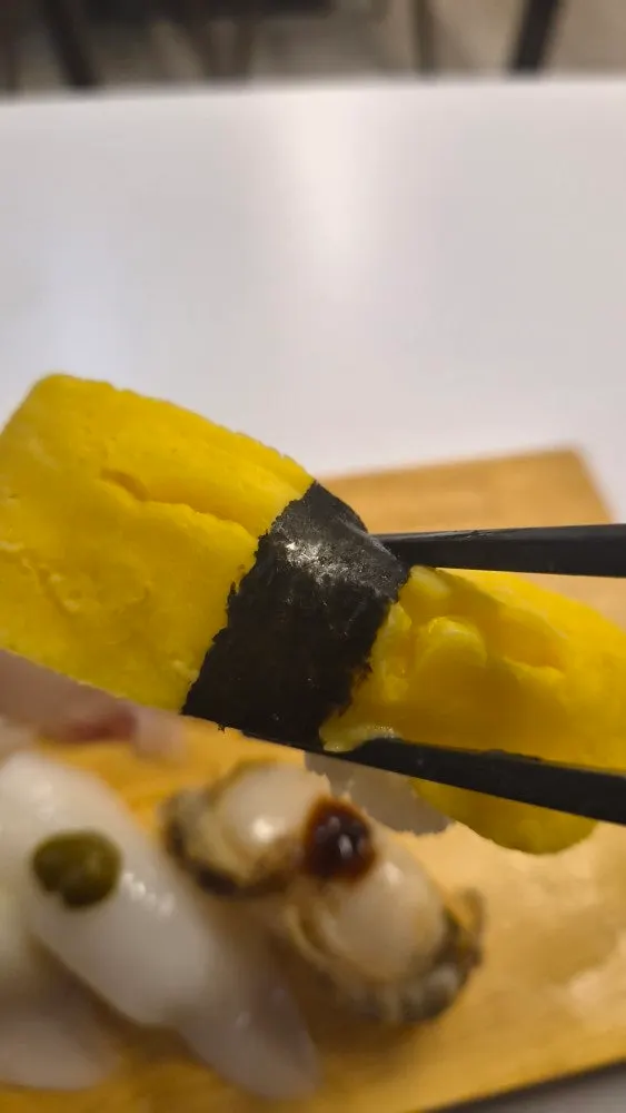 Close-up of white fish and salmon sushi