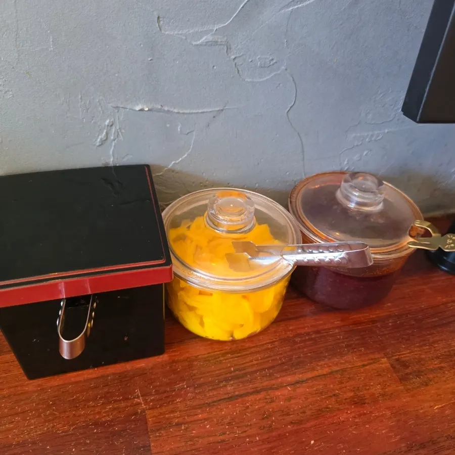 Spicy house sauce on the table