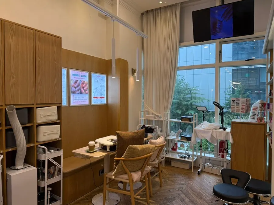 Interior with nail treatment tables
