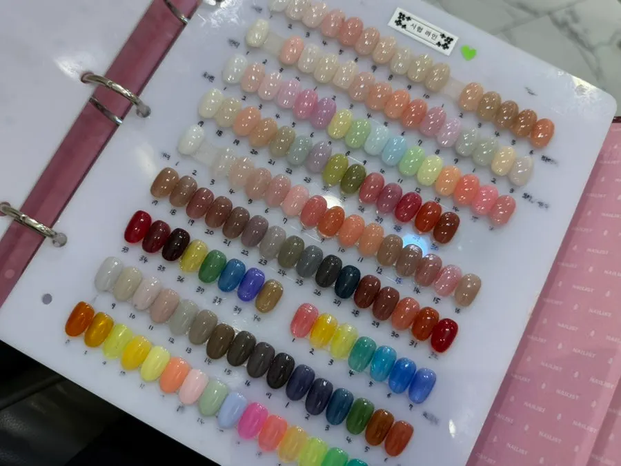 Various gel color sample tips