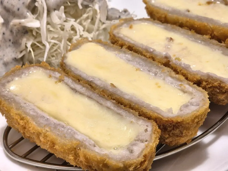 Cheese cutlet with balanced breading and meat