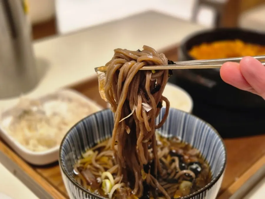 Cutlet menu served with cold soba