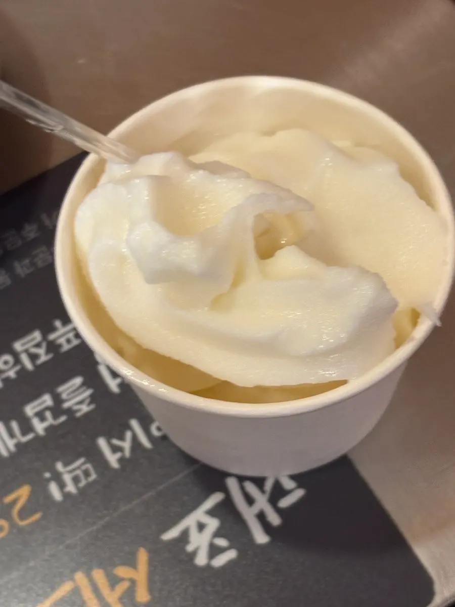 Dessert ice cream received on the way out