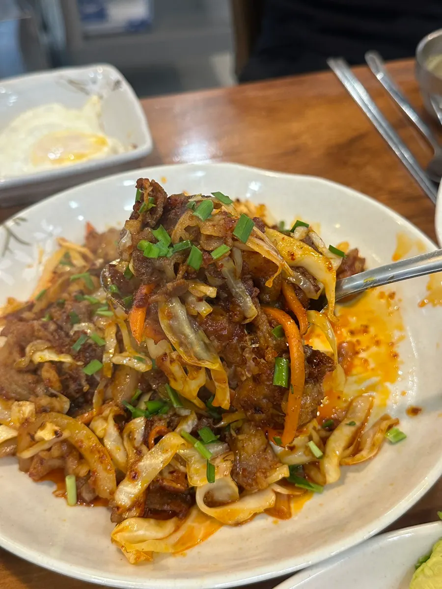 Close-up of tender boiled bossam meat