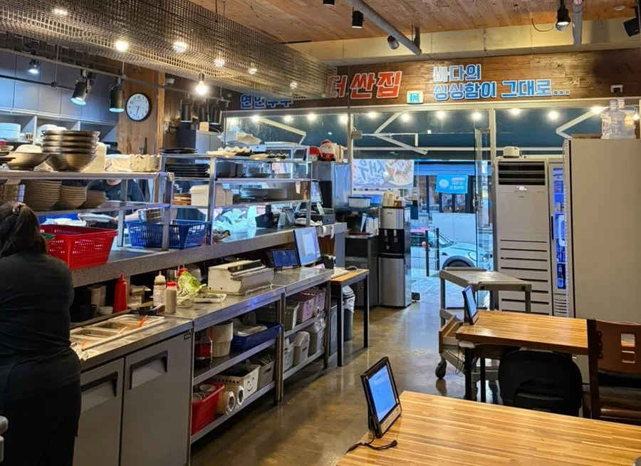 Interior with an open-kitchen layout