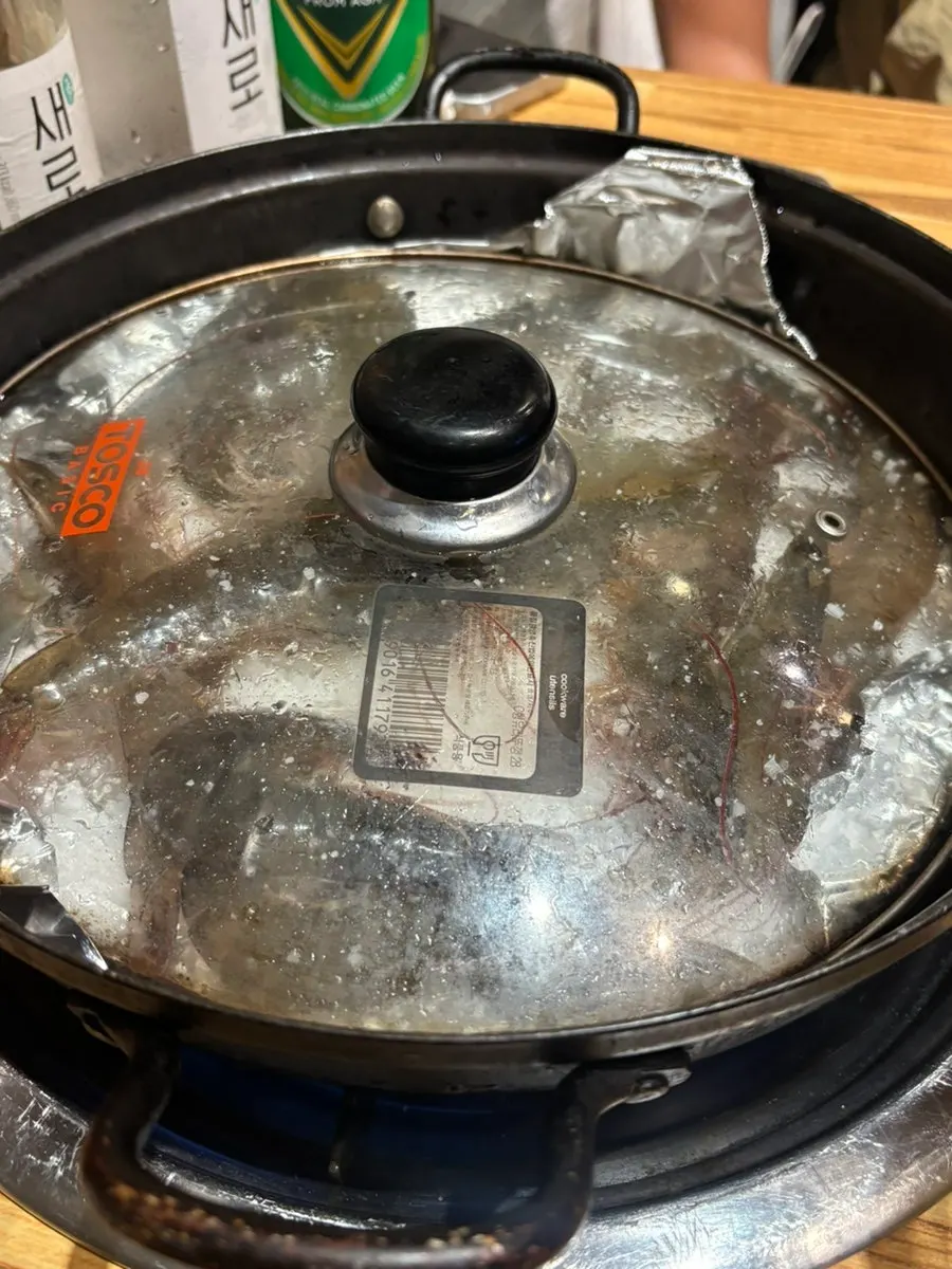 직접 만든 김치전 접시