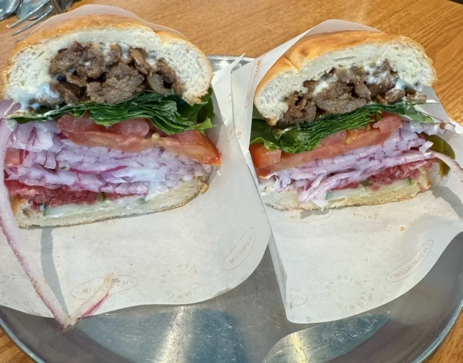 Spicy perilla-leaf bulgogi sandwich