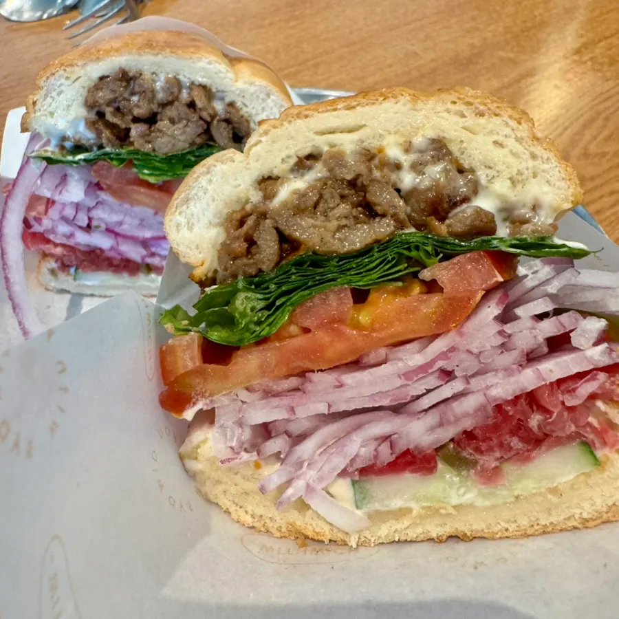 Sandwich generously filled with bulgogi