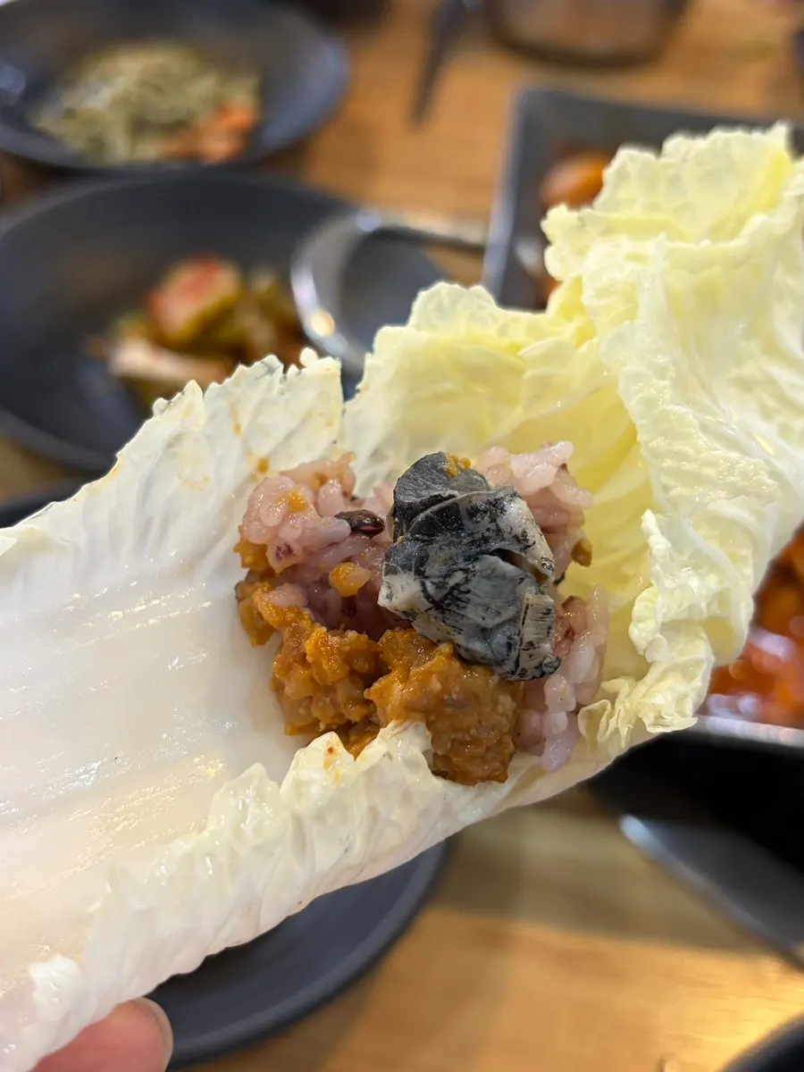 제육쌈밥 식사 마무리