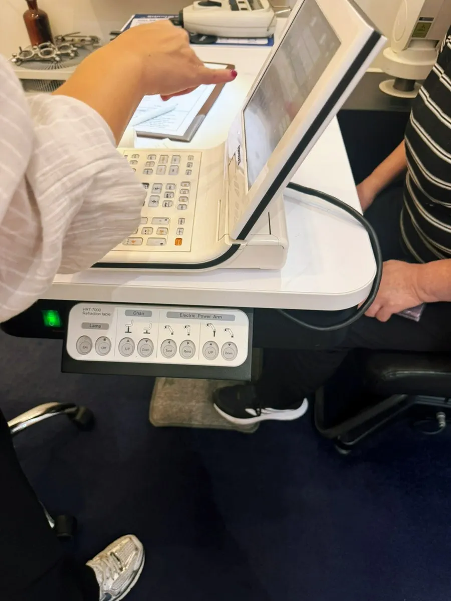 Vision exam with Zeiss optometry equipment