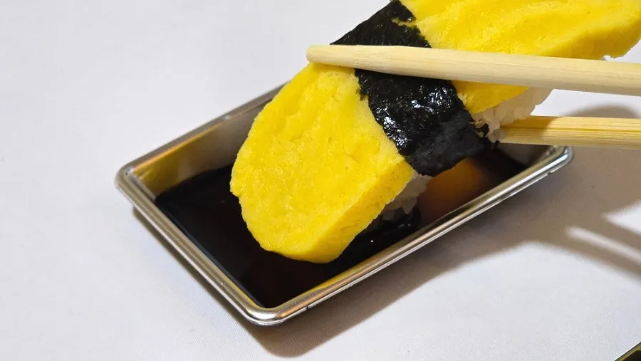 Full spread of the packaged takeout sushi