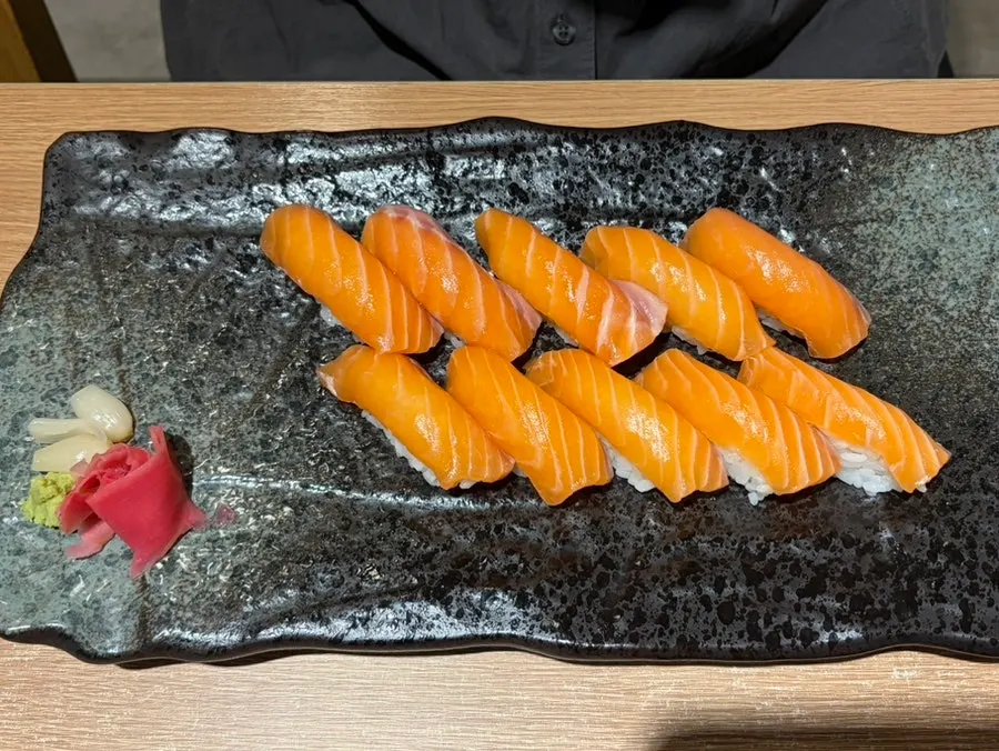 Plate of smoky tuna mayo onigiri