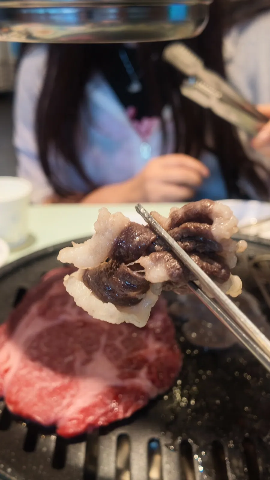 Plate of Korean beef for stone-plate grilling