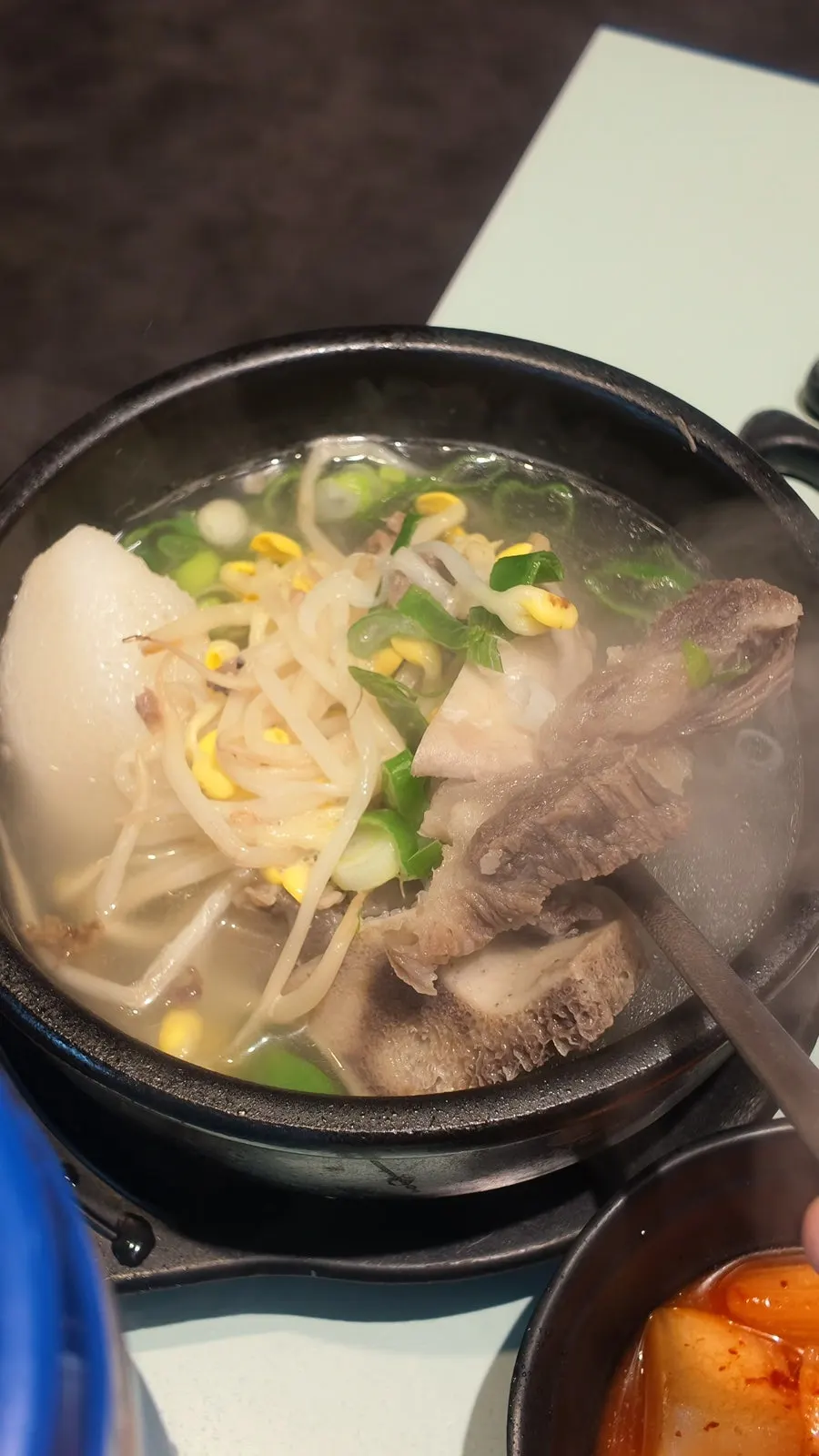 Korean beef eaten with pickled vegetables