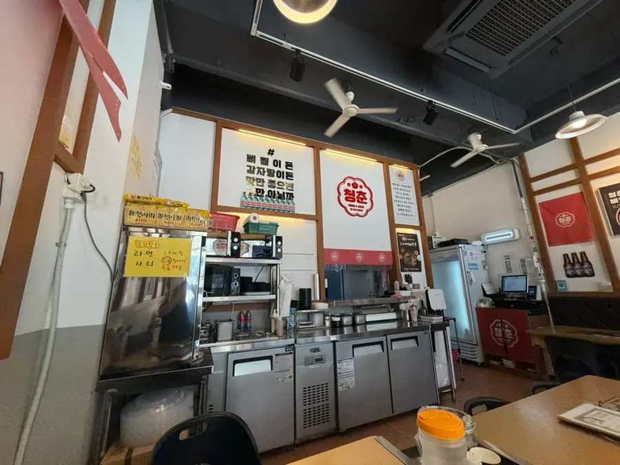 Restaurant interior at weekday lunchtime