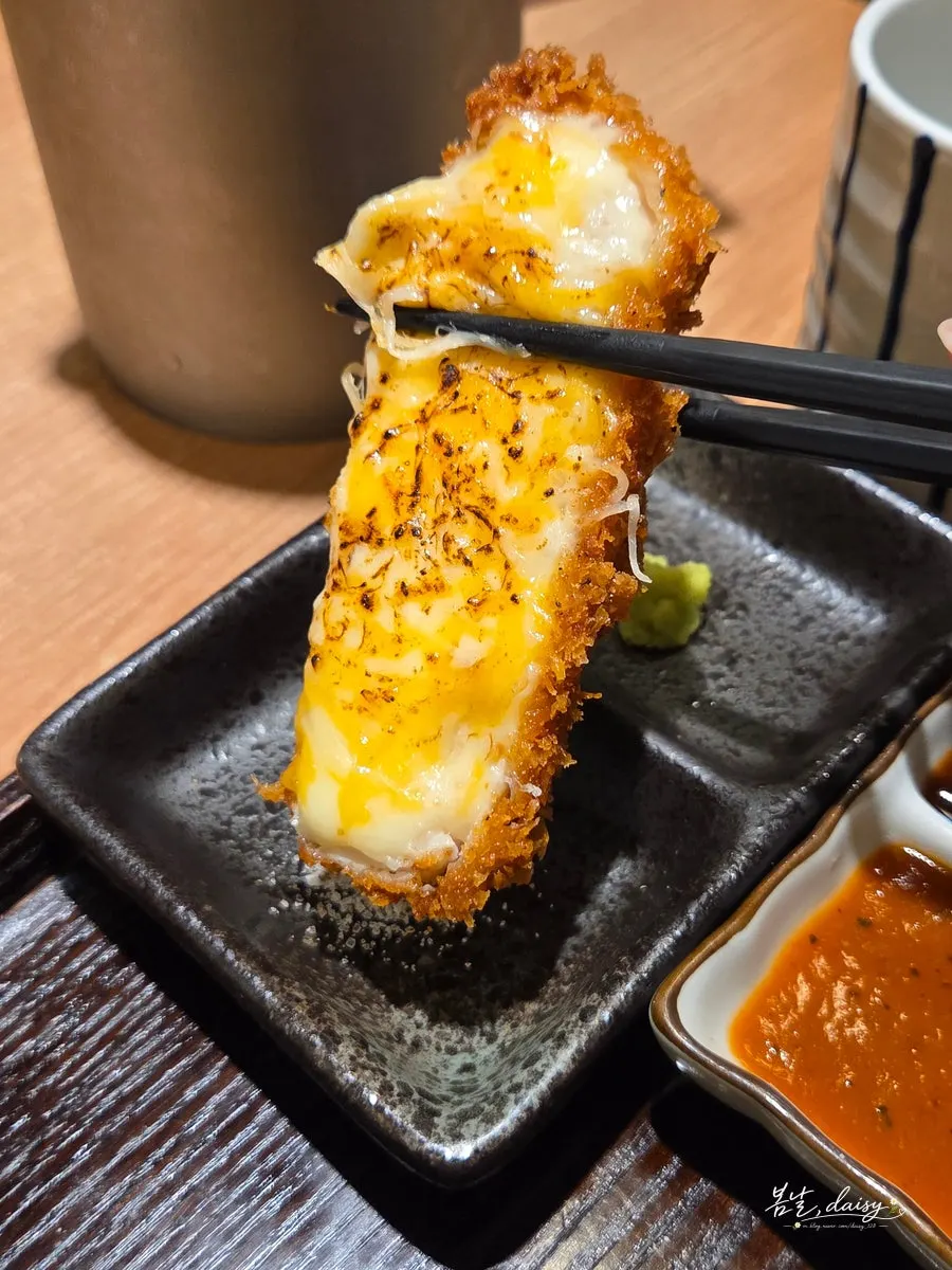 Cheese katsu with torch-charred flavor