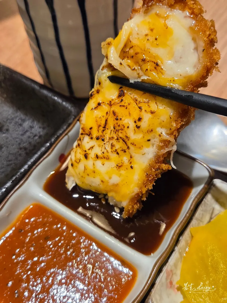 Cheese katsu with torch-charred flavor