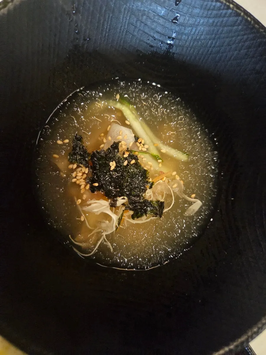 Complimentary dishes at the meat restaurant
