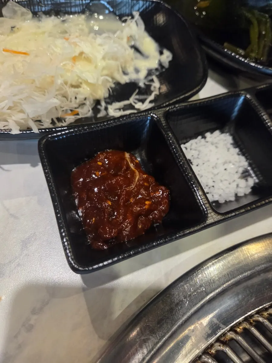 Black pork cooked to a bright rosy color