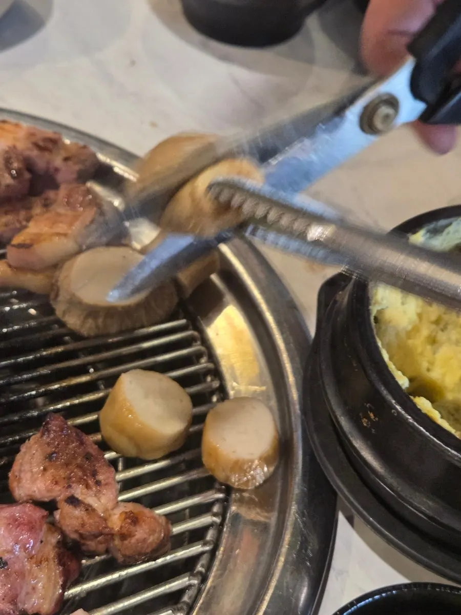 Black pork meal enjoyed with family