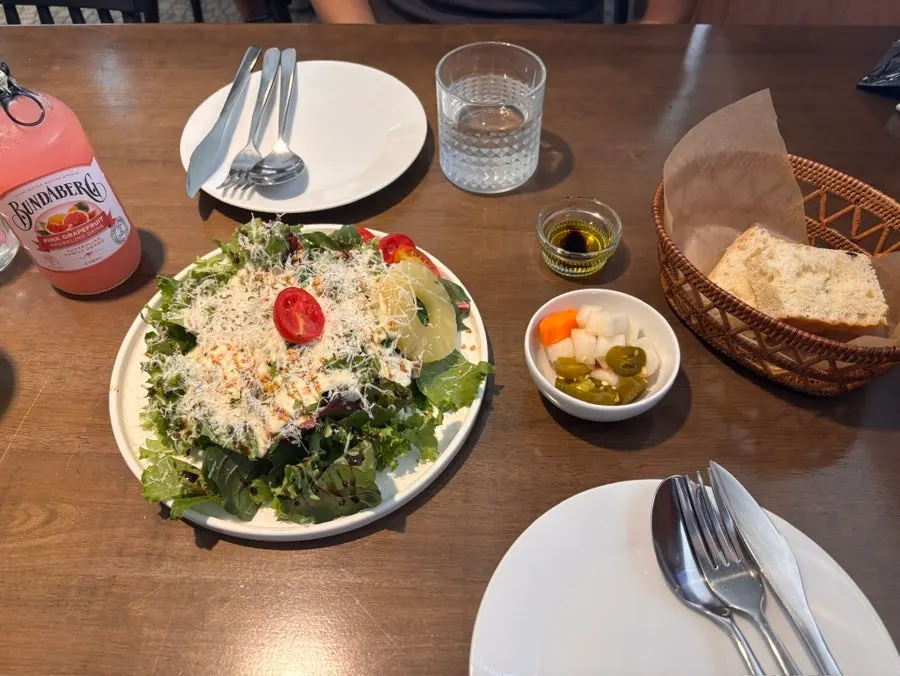 Pre-meal bread and house salad