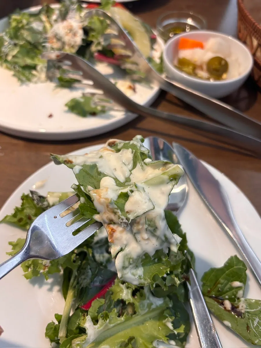 House salad with garlic dressing
