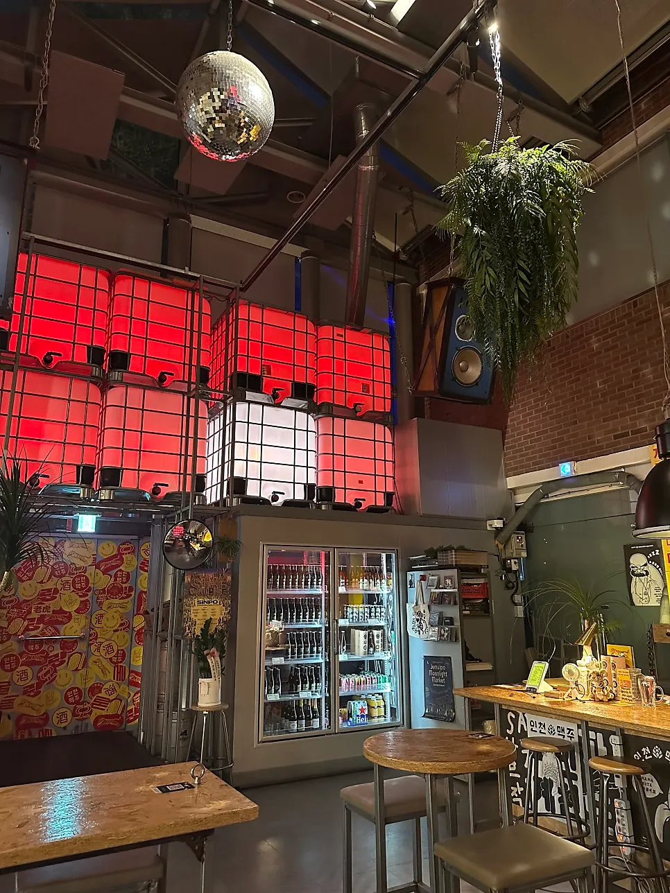 Mini self-serve bar inside Incheon Beer Tiger