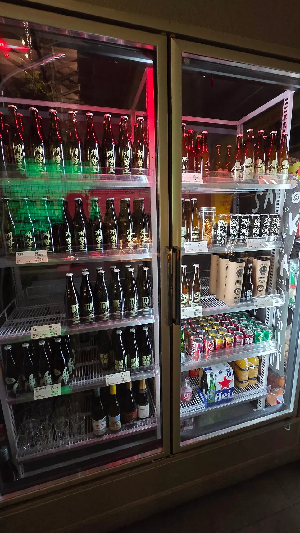 Interior self-serve bar area of Incheon Beer Tiger