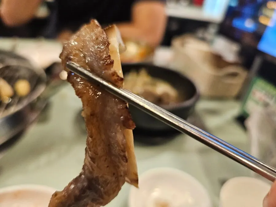 Brisket point grilled without being cut