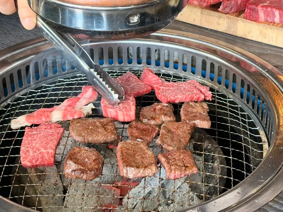 A perfectly grilled piece of hanwoo