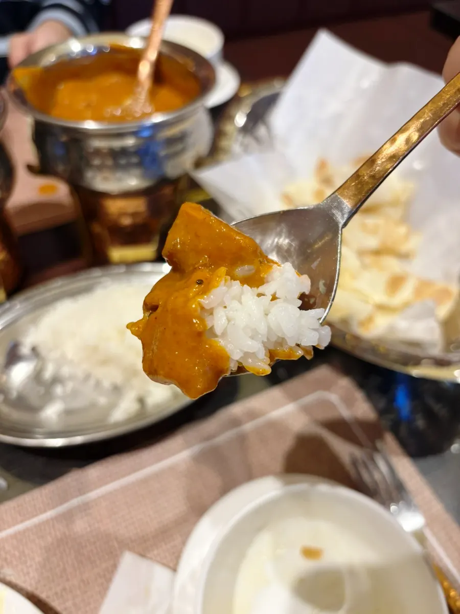 커리에 비벼 먹은 밥