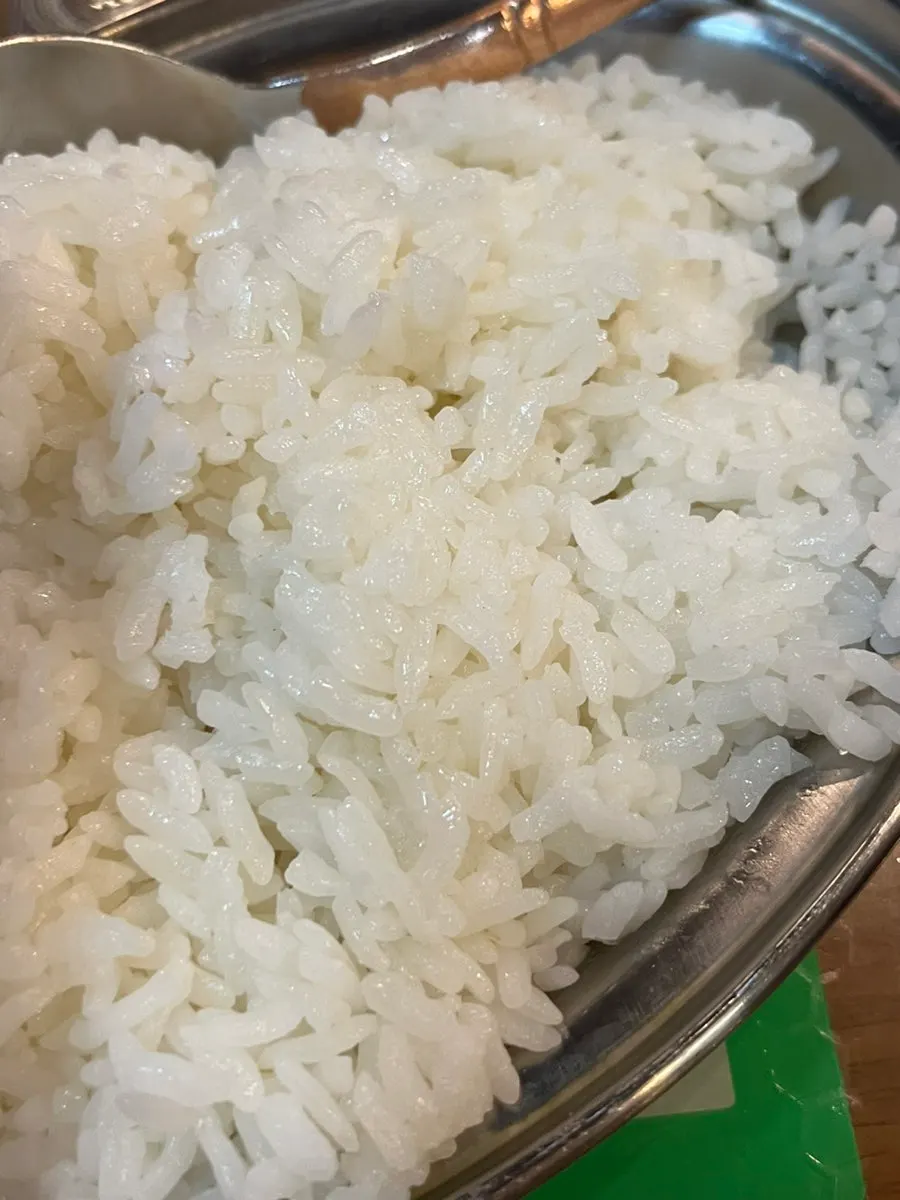 Curry eaten together with rice