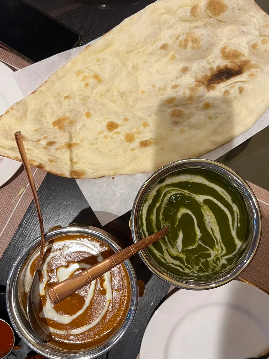 Freshly baked, large naan