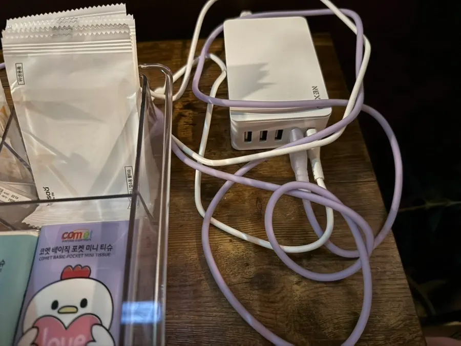 Phone charger provided at the seat