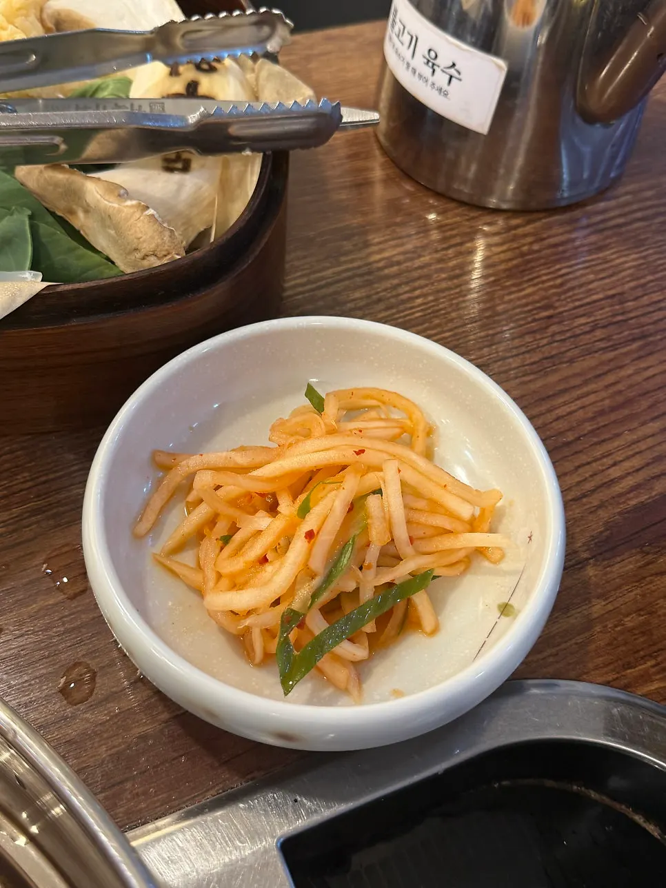 Neatly arranged side dishes