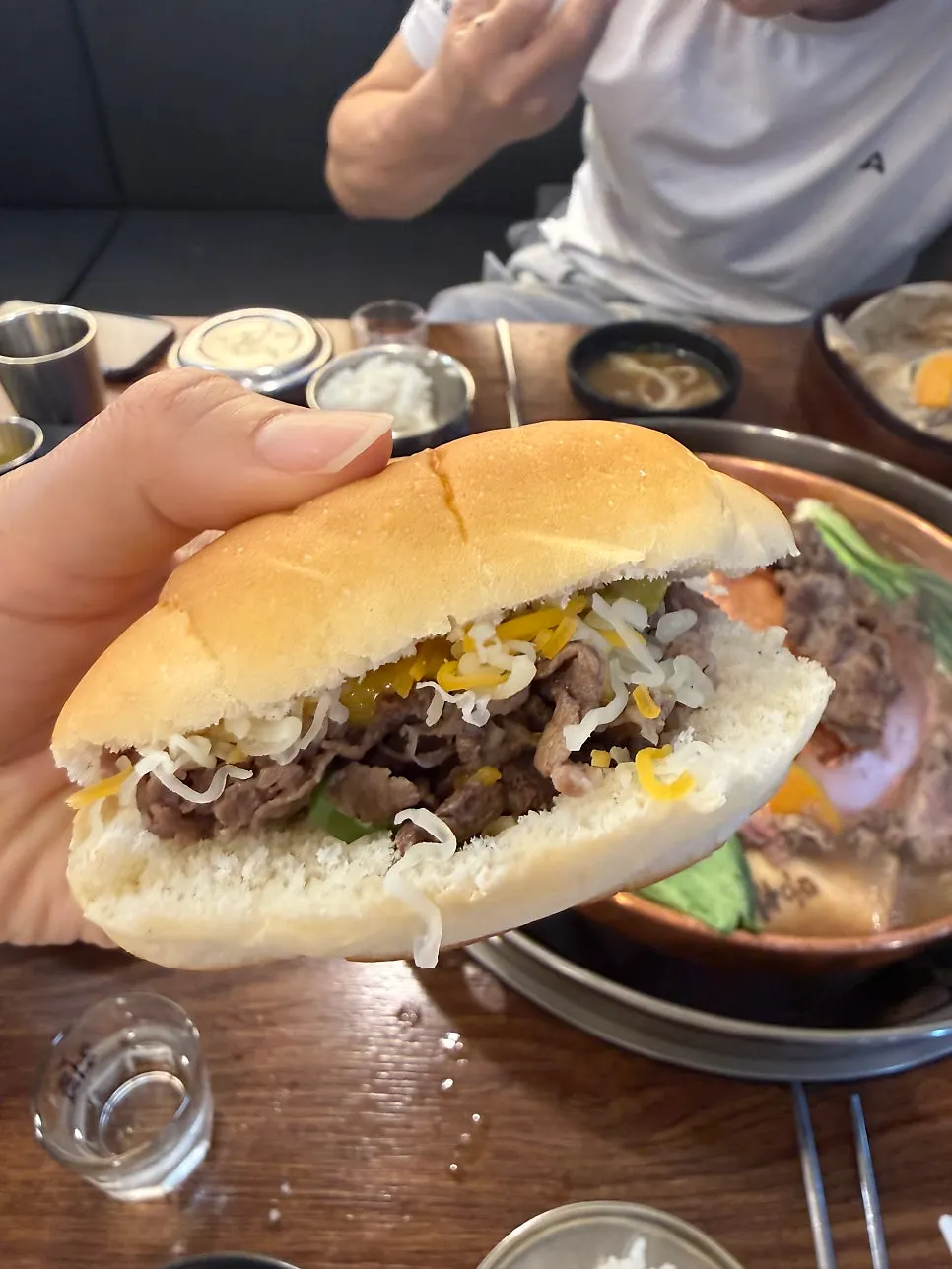 Ingredients for a bulgogi burger