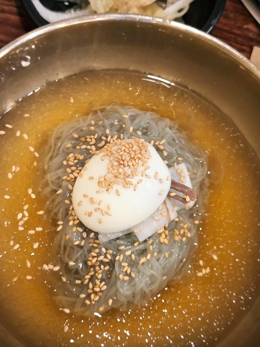 Bulgogi paired with mul-naengmyeon