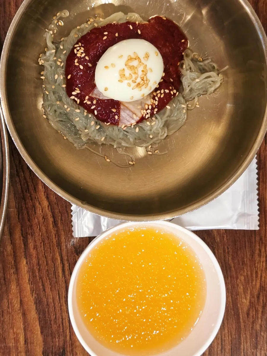 Bulgogi paired with bibim-naengmyeon