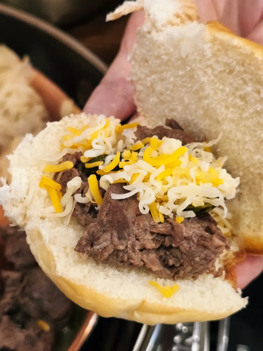 Bulgogi burger topped with cheese