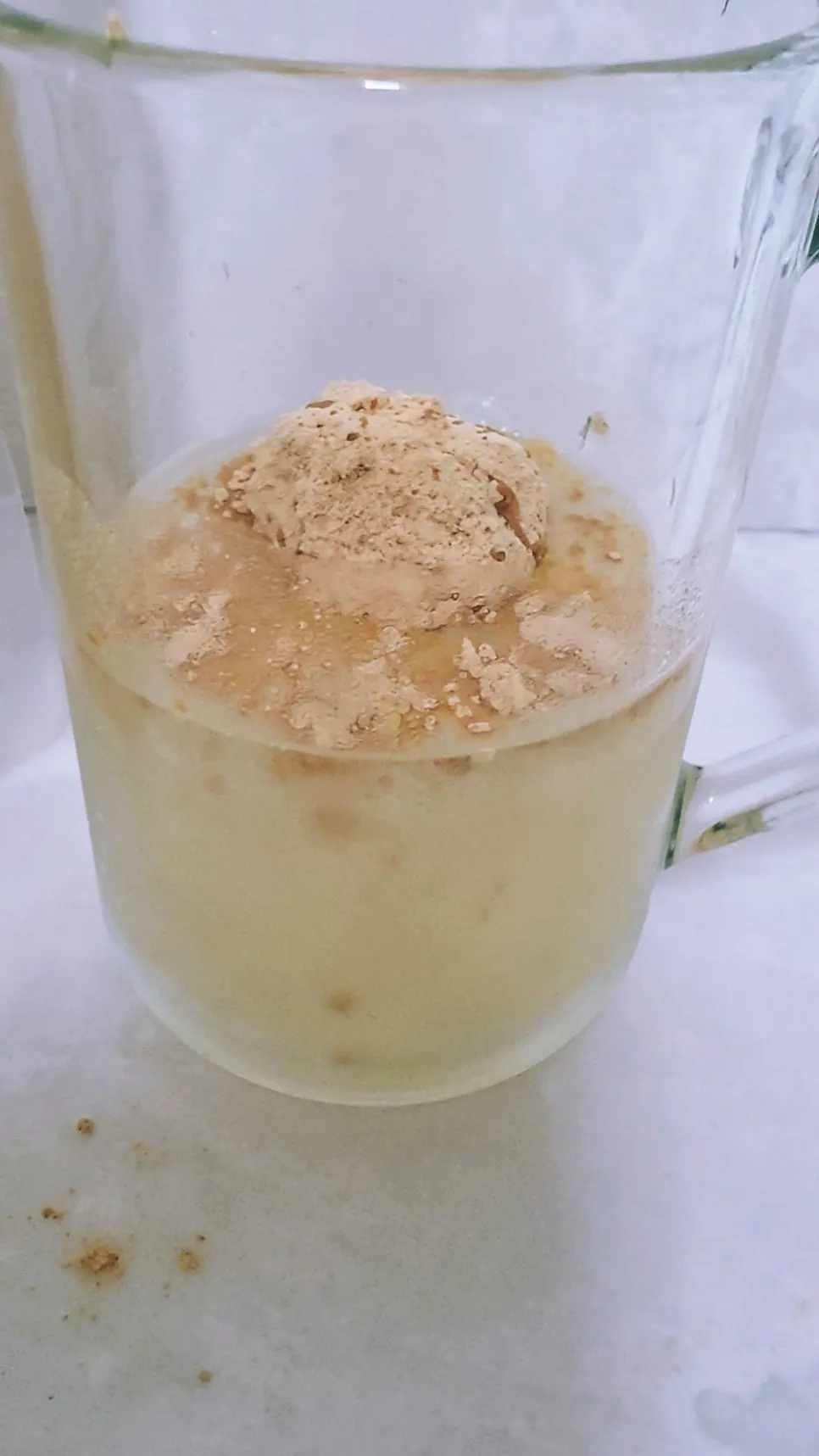 Injeolmi soy milk powder spreading and dissolving in cold water