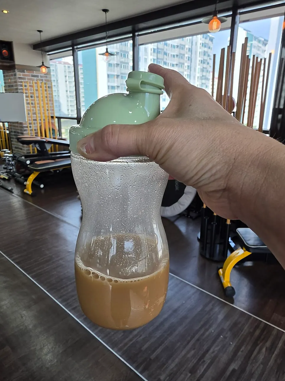 Injeolmi protein soy milk packed in a shaker