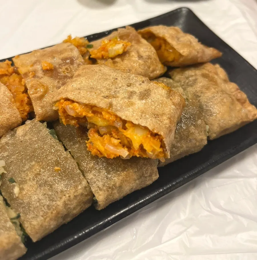A piece of gondre buckwheat crepe